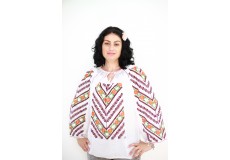 Ie damă cu mânecă lungă model floral multicoloră